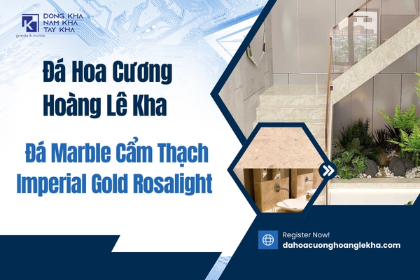 Đá Marble Cẩm Thạch Imperial Gold Rosalight Hợp Mệnh Kim Thổ, Đại Cát Đại Lợi