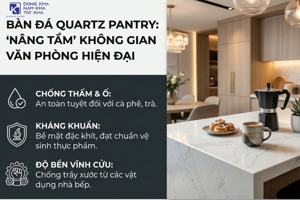  Ưu Điểm Bàn Đá Quartz Trong Thiết Kế Pantry Văn Phòng: Hoàng Lê Kha