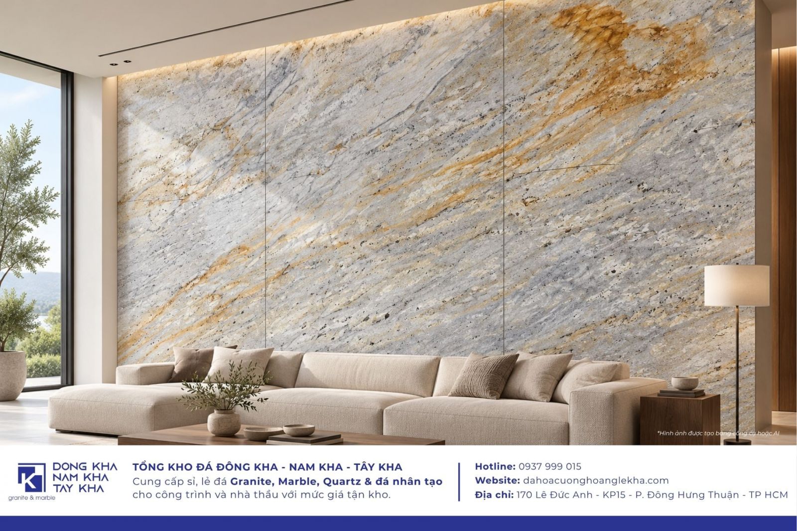 Đá Granite River Gold ốp tường